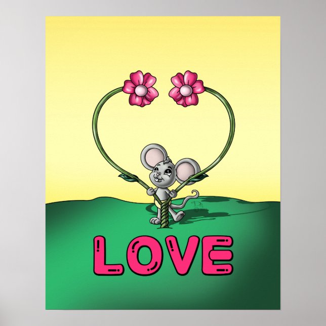 Maus und Blume Poster (Vorne)