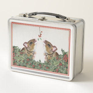 Maus und Holly Weihnachtskochttin Metall Brotdose