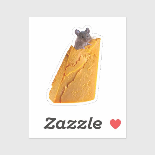 MAUS UND KÄSE AUF KLEINEN AUFKLEBER (Blatt)