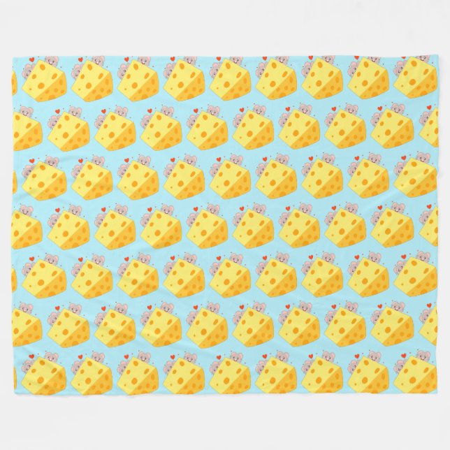 Maus und Käse Fleecedecke (Vorderseite (Horizontal))
