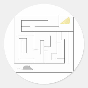 Maus und Käse Maze Runder Aufkleber