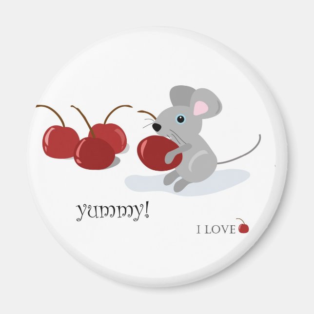 Maus und Kirsche Magnet (Vorne)