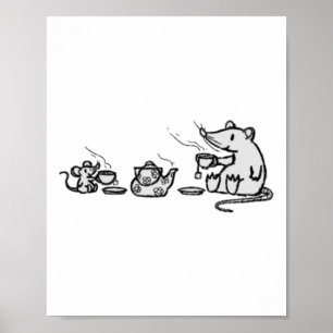 Maus und Ratte haben einen Aufkleber für ein Party Poster