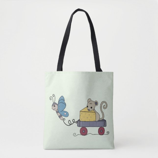 Maus und Schmetterling Tasche (Vorderseite)
