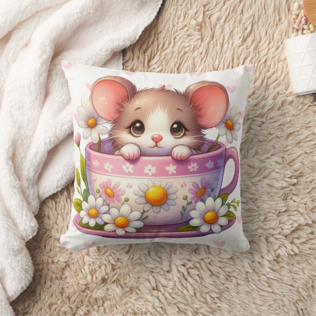Maus und Teetasse Kissen (Decke)