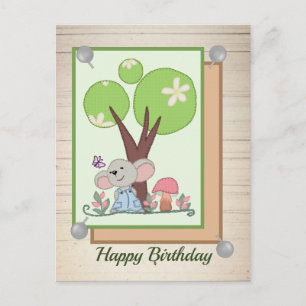 Maus unter dem Baum Postkarte