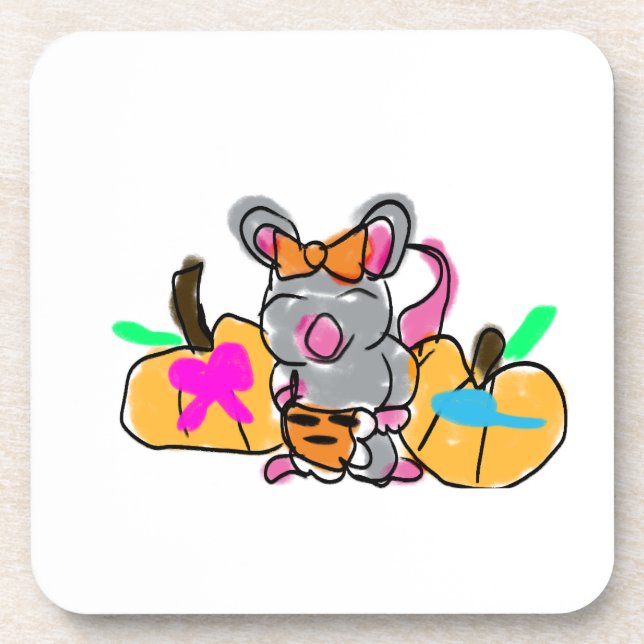 Mausbaby enthüllt Herbst Getränkeuntersetzer (Vorderseite)