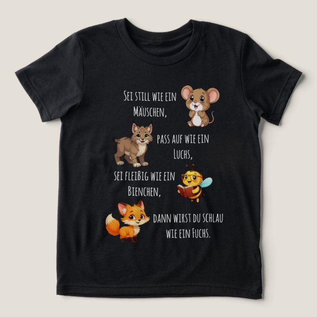 Mäuschen - Luchs - Biene - Fuchs 1 | Schulanfang Tri-Blend Shirt (Design Vorderseite)