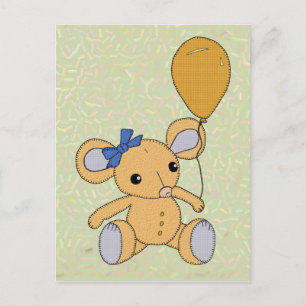 Mäuschen mit Ballon Postkarte