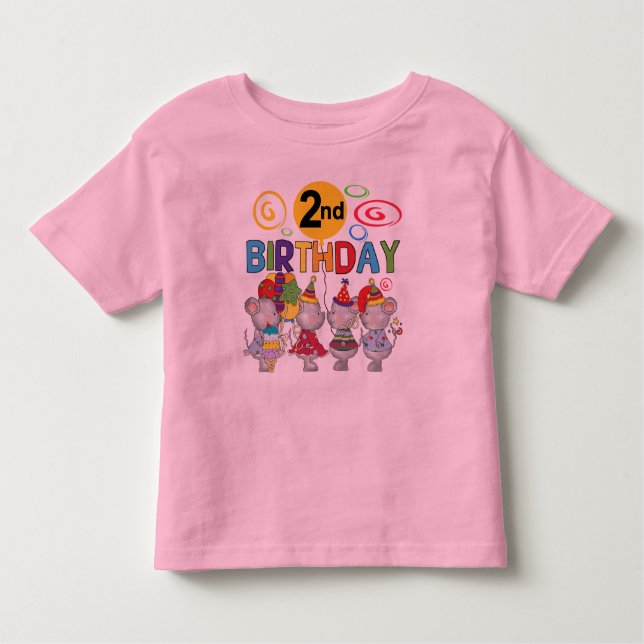 Mäuse 2. Geburtstag T - Shirt und Geschenke (Vorderseite)