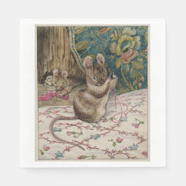 Mäuse am Arbeitsplatz Threading the Needle (Beatri Serviette