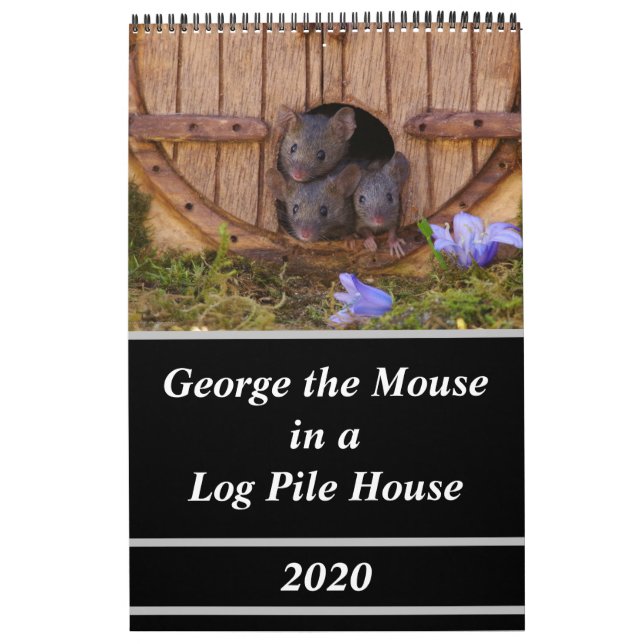 Mäuse - George die Maus in einem Holzhaufen Kalender (Titelbild)