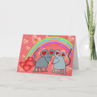 Mäuse in Liebe Valentine Feiertagskarte