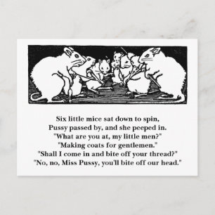 Mäuse-Kinderzimmer-Rhyme Postkarte