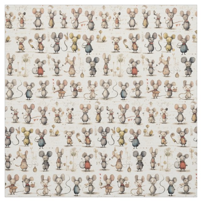Mäuse Magie: Whimsy Mäuse Stoff (Muster)