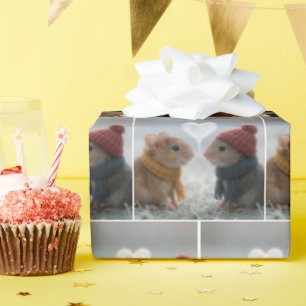 Mäuse mit einem frostigen Herzen Geschenkpapier