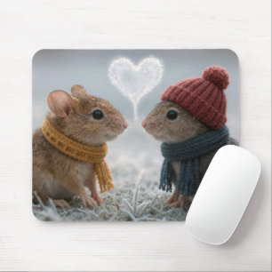 Mäuse mit einem frostigen Herzen Mousepad