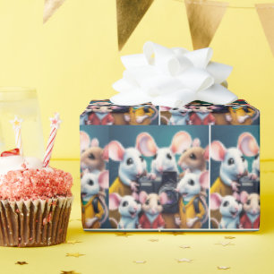 Mäuse mit Kamera Geschenkpapier