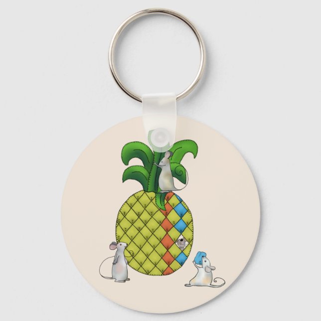 Mäuse nähen Ananas Schlüsselanhänger (Vorderseite)