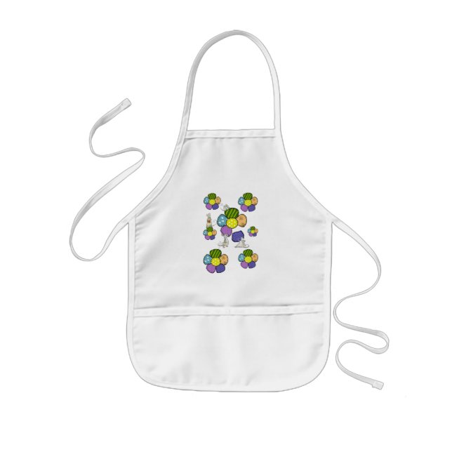 Mäuse nähen Blüten Kinderschürze (Vorne)