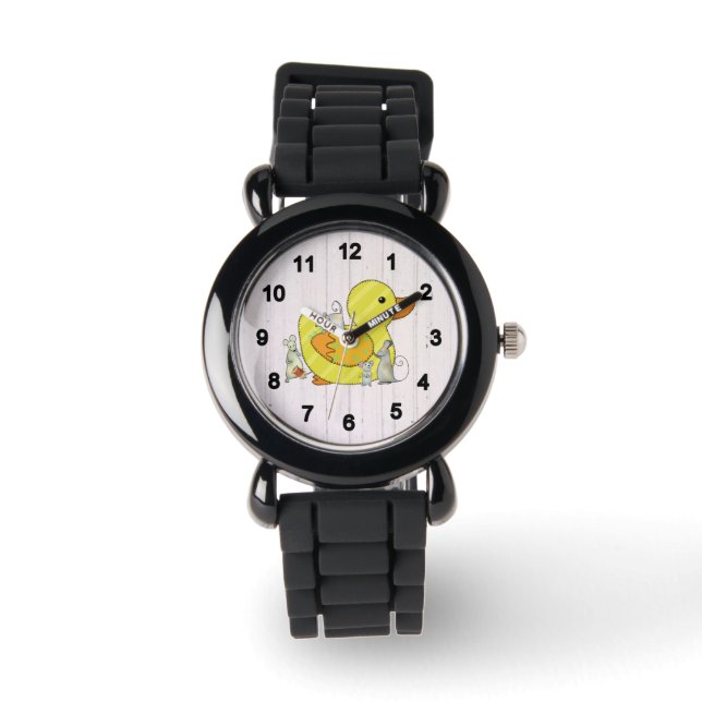 Mäuse nähen Ente Armbanduhr (Vorderseite)