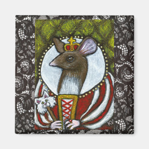 Mäuse-oder Ratten-Königin mit Katze Magnet