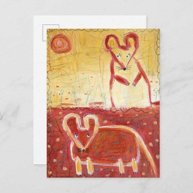 Mäuse Postkarte (Vorne/Hinten)