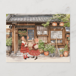 Mäuse - Stadtmauer - BESTE FREUNDIN Postkarte