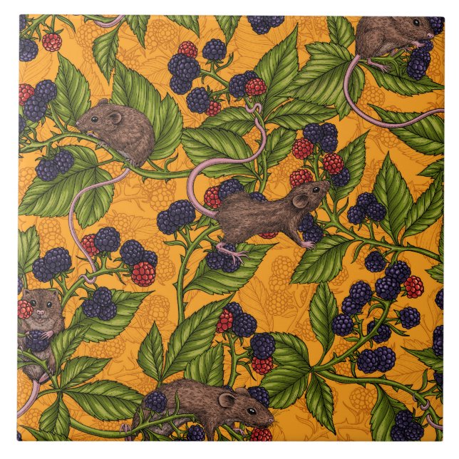 Mäuse und BlackBerry auf gelb Fliese (Vorderseite)
