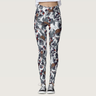 Mäuse und BlackBerry auf weiß Leggings