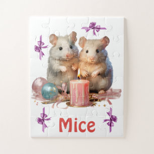 Mäuse Weihnachtspuzzle für Kinder, 5 Jahre alt und