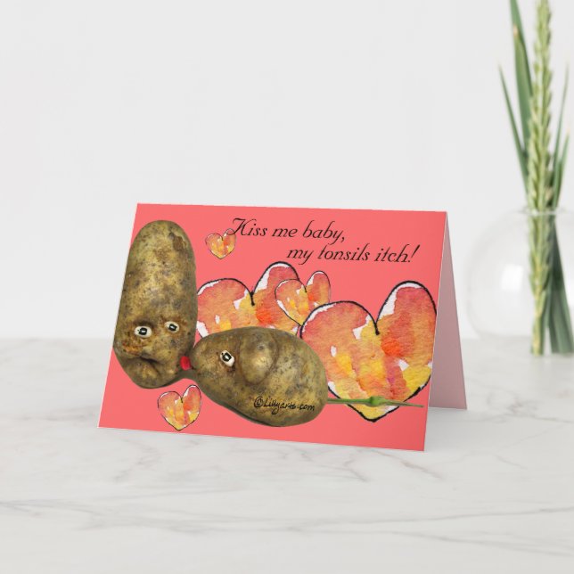Mäusekartoffel-Valentinsgruß-Karte Feiertagskarte (Vorderseite)