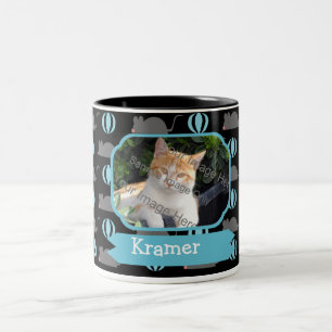 Mäusemännlicher Katzen-Name und Foto-Kaffee-Tassen Zweifarbige Tasse