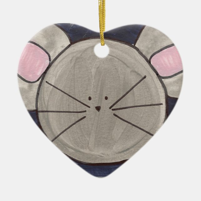 Mäuseverzierung Keramik Ornament (Vorne)