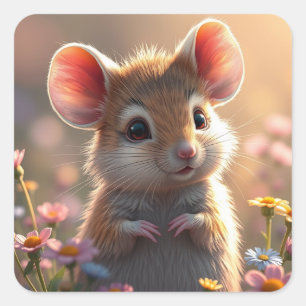 Mauskleber Quadratischer Aufkleber