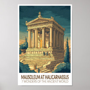 Mausoleum von Halikarnassos 7 Weltwunder Poster