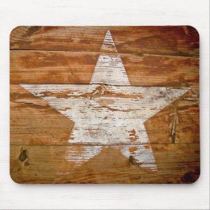 Mauspad, Country Wood Gran Rustic White Star Mousepad