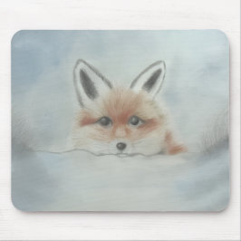 Mauspad, Fuchswelpe im Winter Mousepad