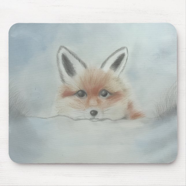 Mauspad, Fuchswelpe im Winter Mousepad (Vorne)