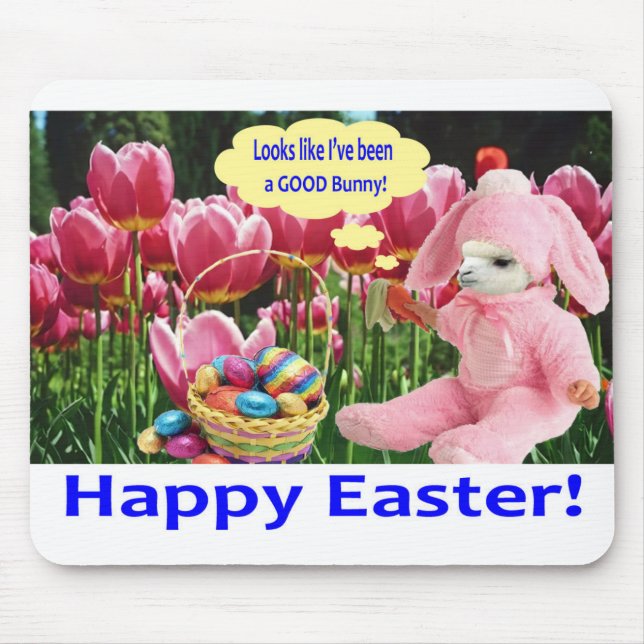 Mauspad. Happy Oaster. Alpaca/Hunny Mousepad (Vorne)