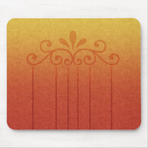 Mauspad, hübsches orange-goldenes Fleur-Design Mousepad