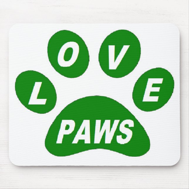 Mauspad Liebe Paws Green (Vorne)