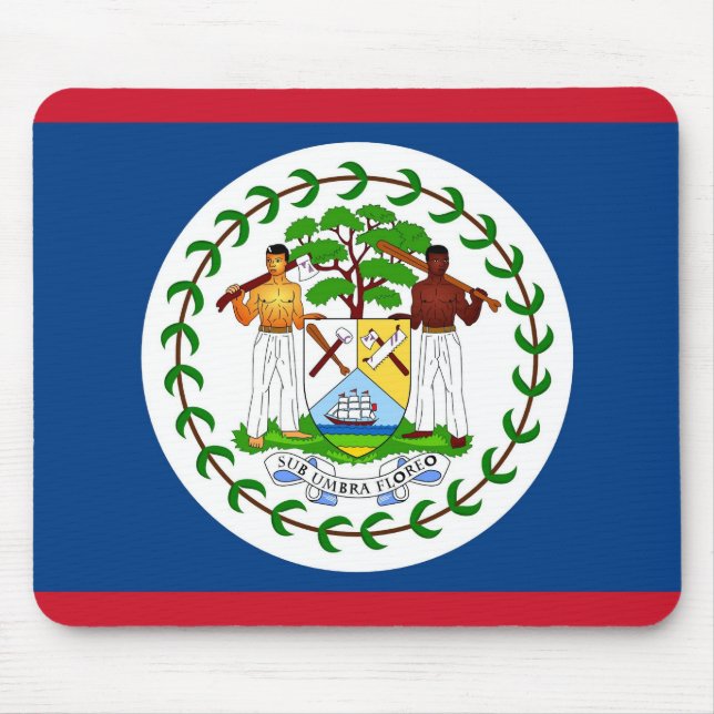 Mauspad mit Flagge von Belize (Vorne)