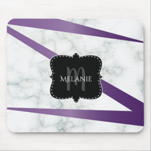 Mauspad mit Marmor-Lila-Streifen-Monogramm