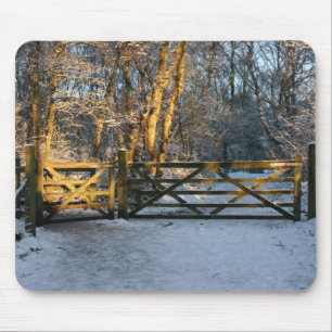 Mauspad mit Schnee und Sonnenlicht