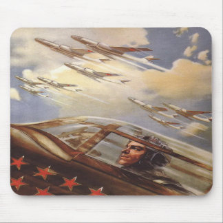 Mauspad mit Vintage-USSR-Luftwaffenpropaganda