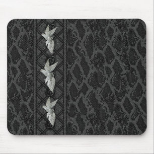Mauspad Schwarz Leder Bird Jewel (047-015)