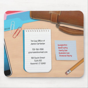 Mauspad-Vorlage für das Schreibtisch eines Anwalts Mousepad