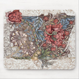 MAUSPAD : WILLIAM MORRIS : HONEYSUCKLE + TULPE