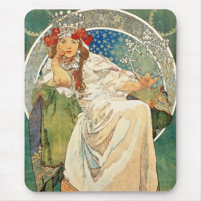 Mausunterlage Alphonse-Mucha Prinzessin-Hyacinth Mousepad (Vorne)